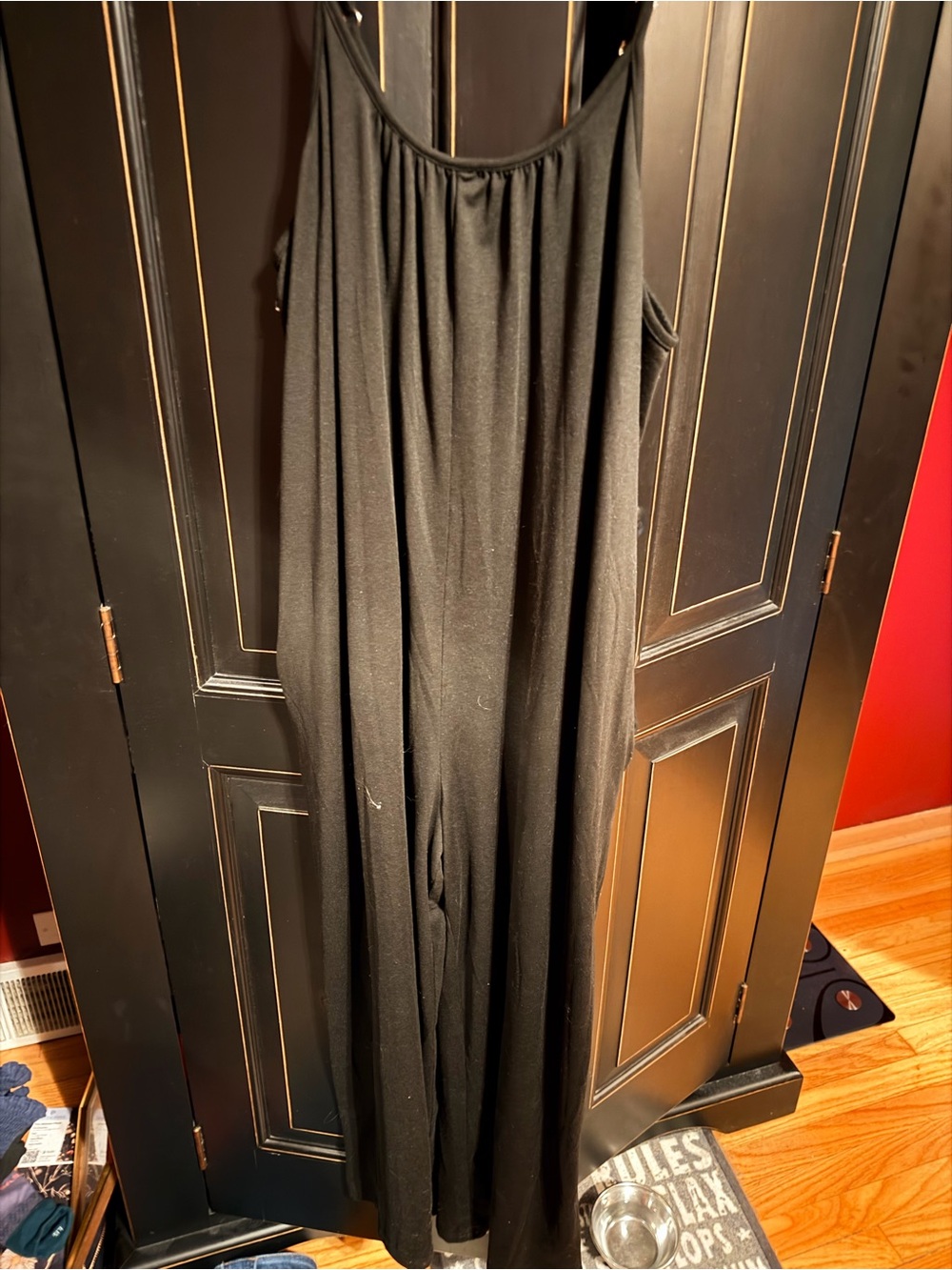 Black Wide-Leg Jumpsuit - Casual Draped Style